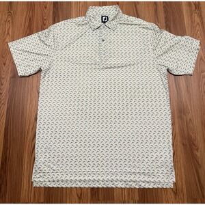 FootJoy Golf Polo Shirt Mens Large Breton Bay Country Club Dolphin Print